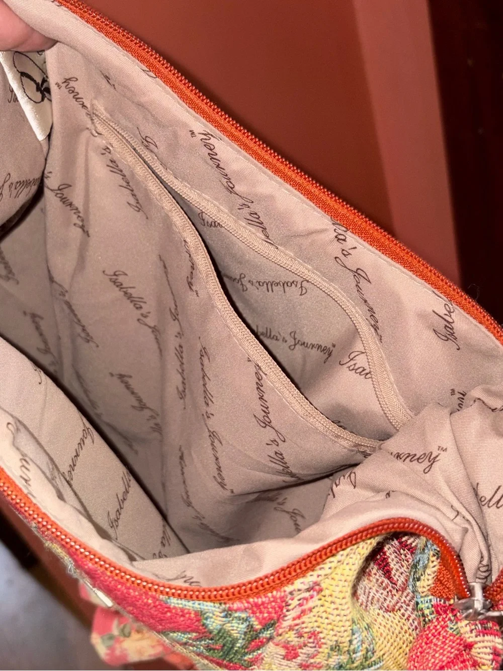 Vintage April Cornell Isabellas Journey floral tapestry bag with braided strap